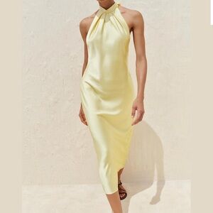 Zara One Shoulder Yellow Dress